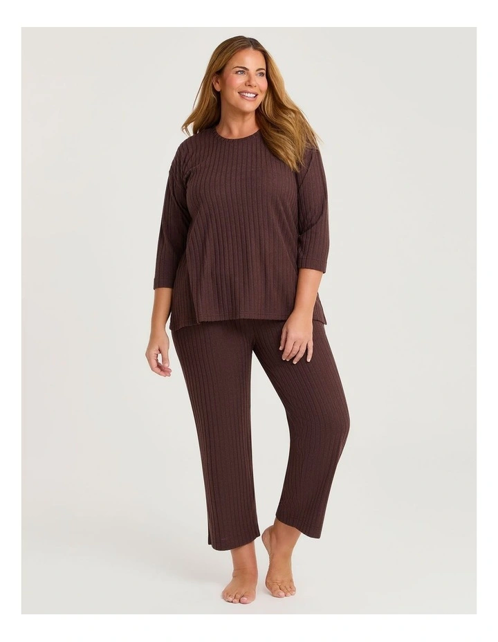 Cosy Rib Lounge Pant in Cocoa Bean image 4