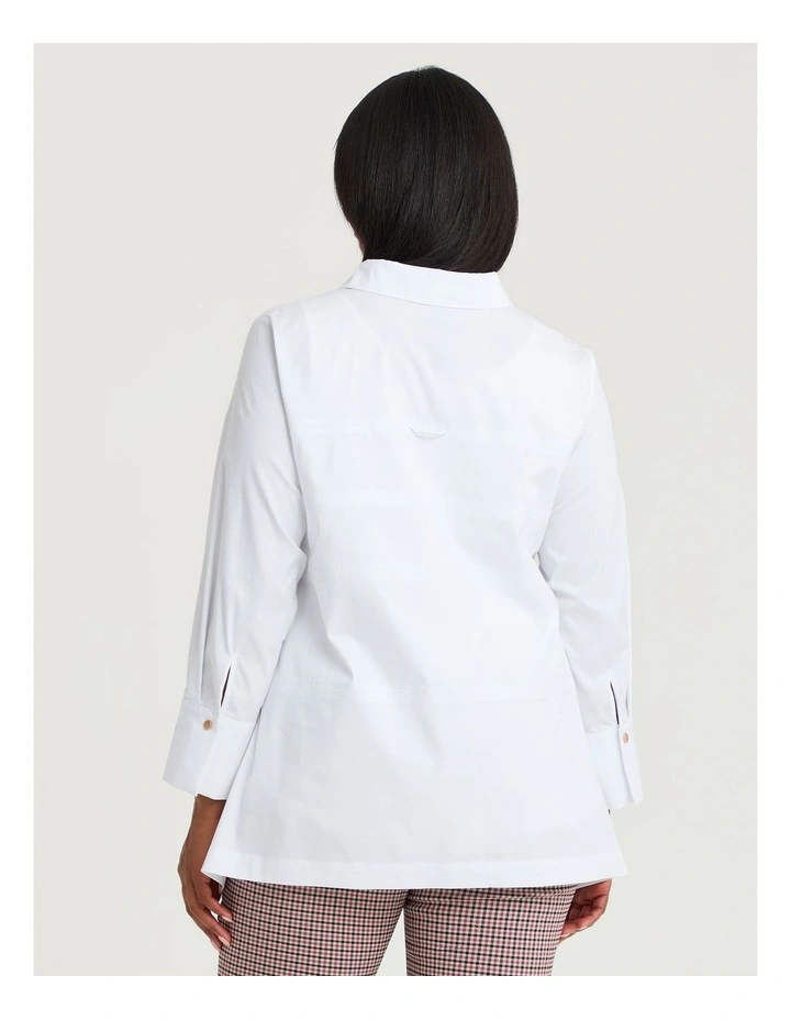 Cotton Stretch Leah Shirt White image 2