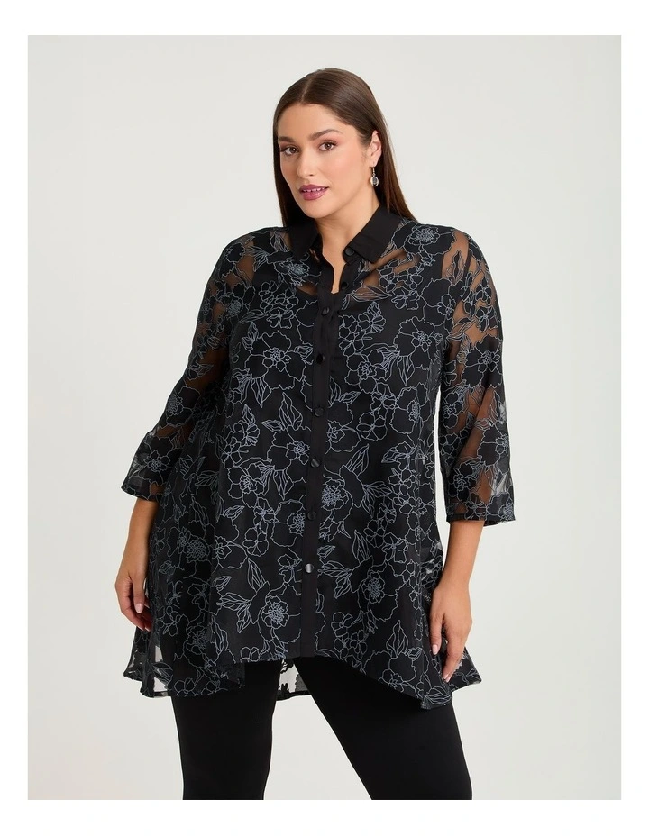 Keira Long Hilo Evening Shirt Black/silver image 3