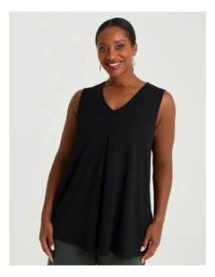 Swing Pleat Natural Tank Black
