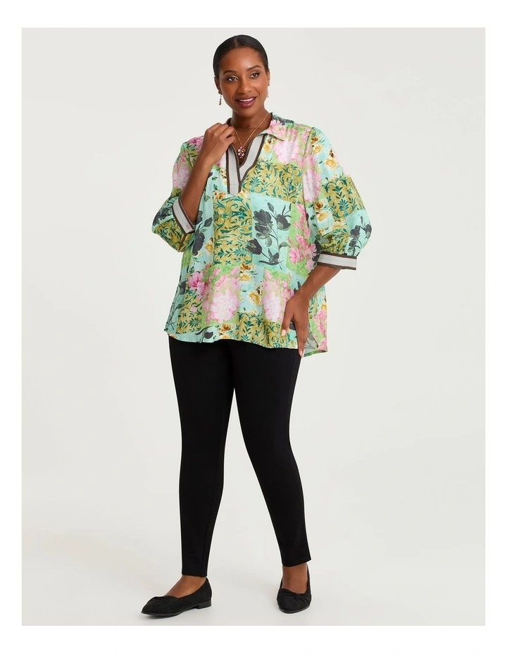 Natural Ivy And Rose Top Print image 3