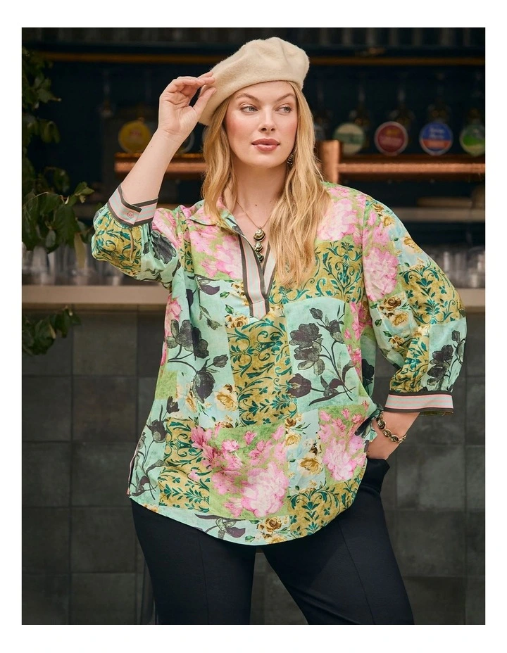 Natural Ivy And Rose Top Print image 5