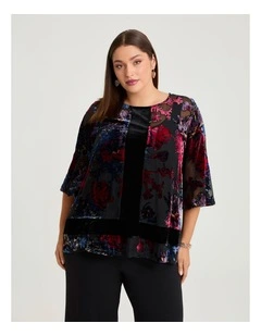 Velvet Floral Opera Top Floral