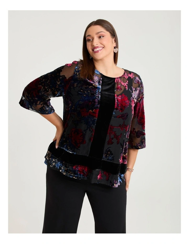 Velvet Floral Opera Top Floral image 3