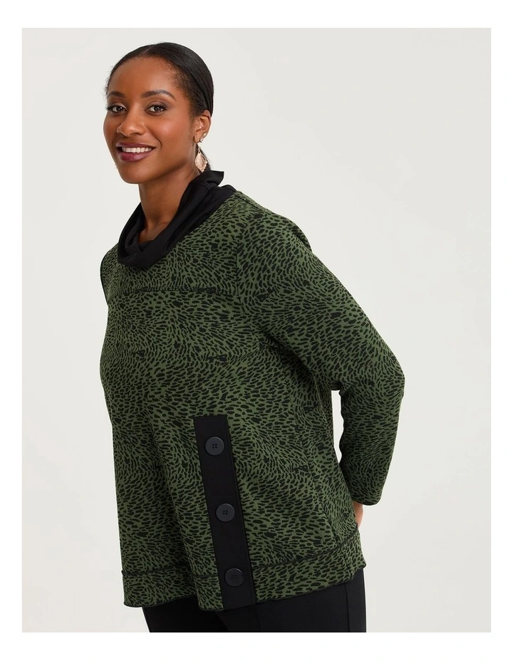 Reine Textured Top Ivy Green/black image 1