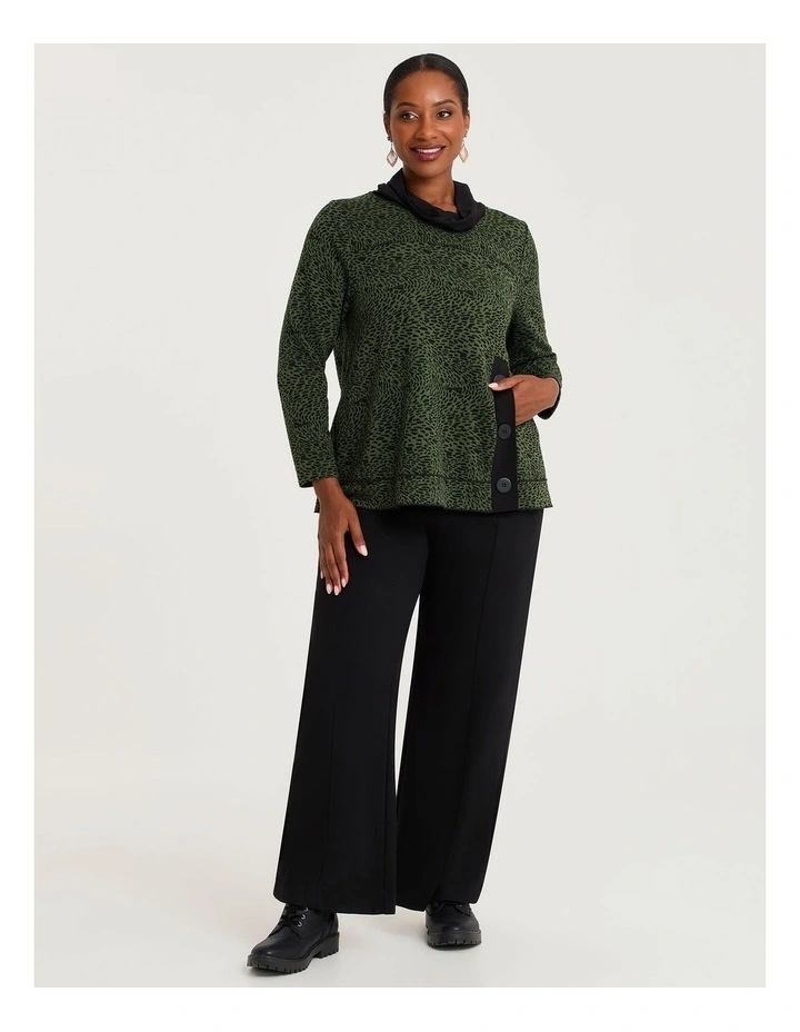 Reine Textured Top Ivy Green/black image 3