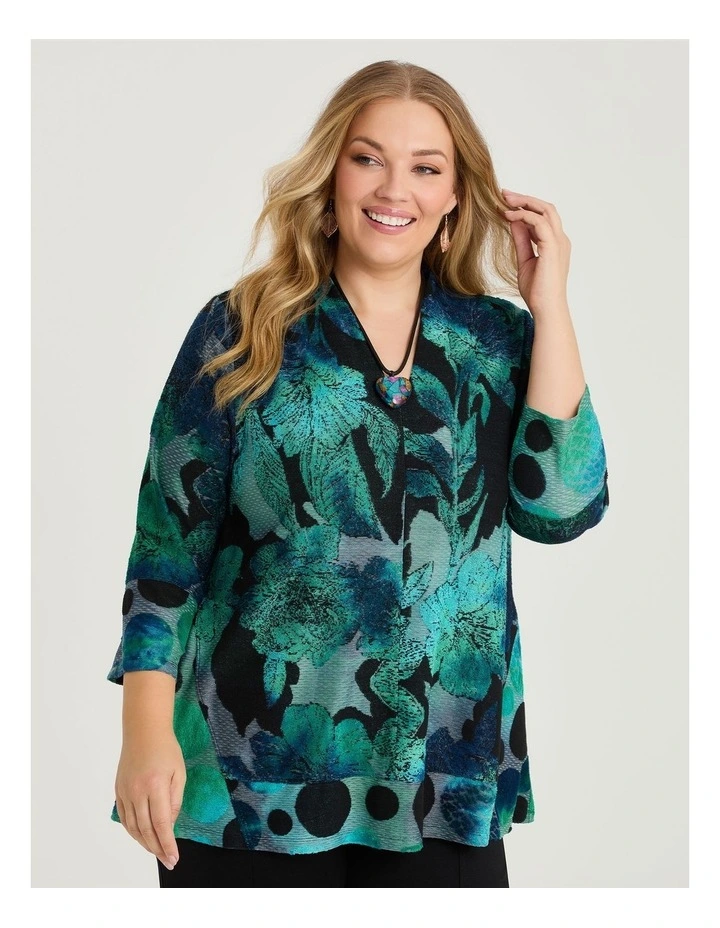 Burnout Top in Floral/Spot Print image 1