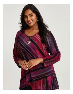 Burnout Top in Stripe Print