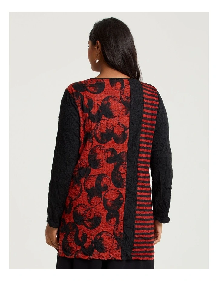 Spliced Snug Top in Sunset Orange/Black image 2