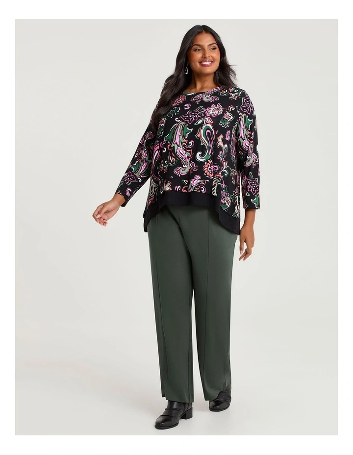 Natural Paisley Spliced Top Print image 3