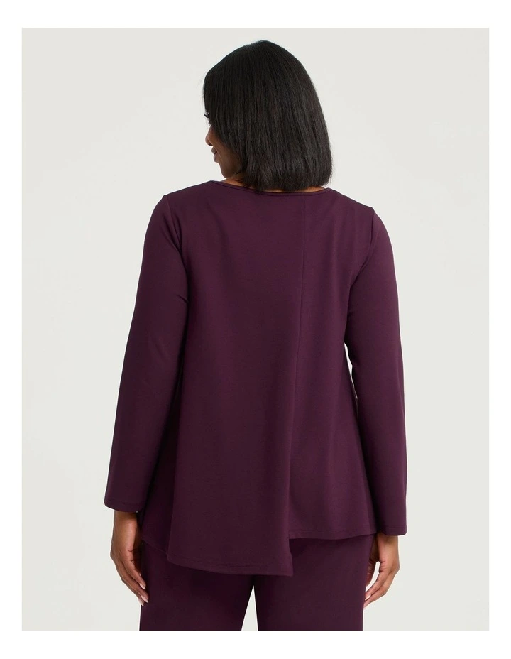 Applique Bamboo Ponte Top in Burgundy image 2