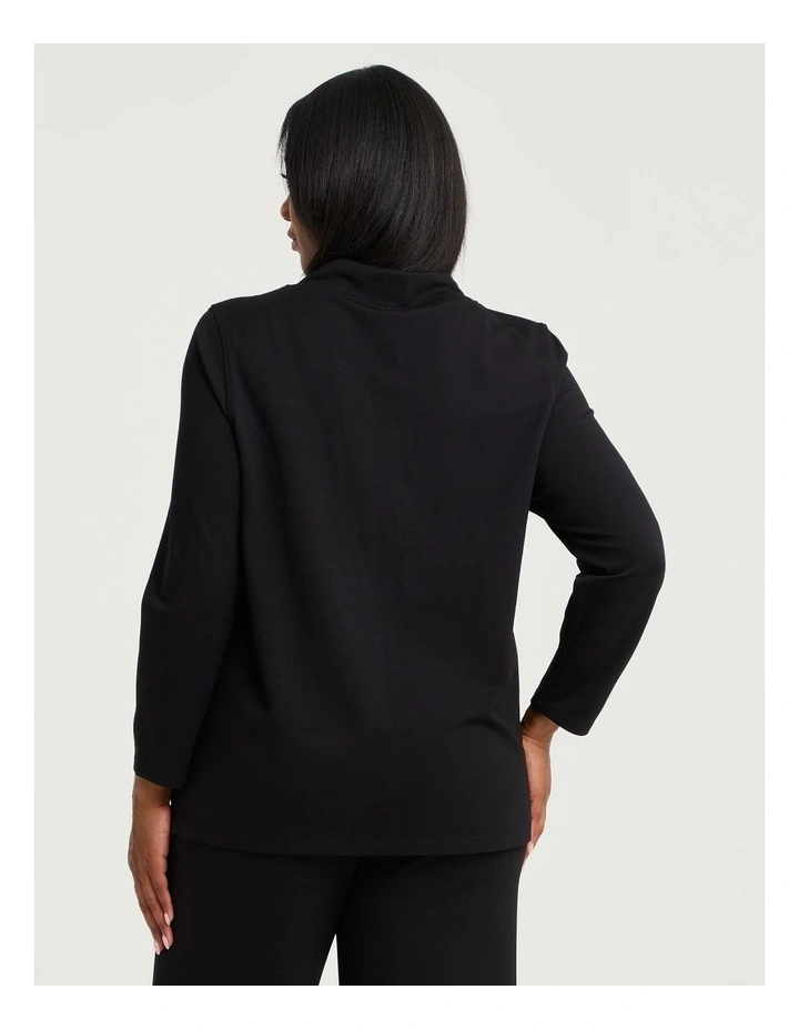 Mod Bamboo Ponte Top in Black/Burgundy image 2