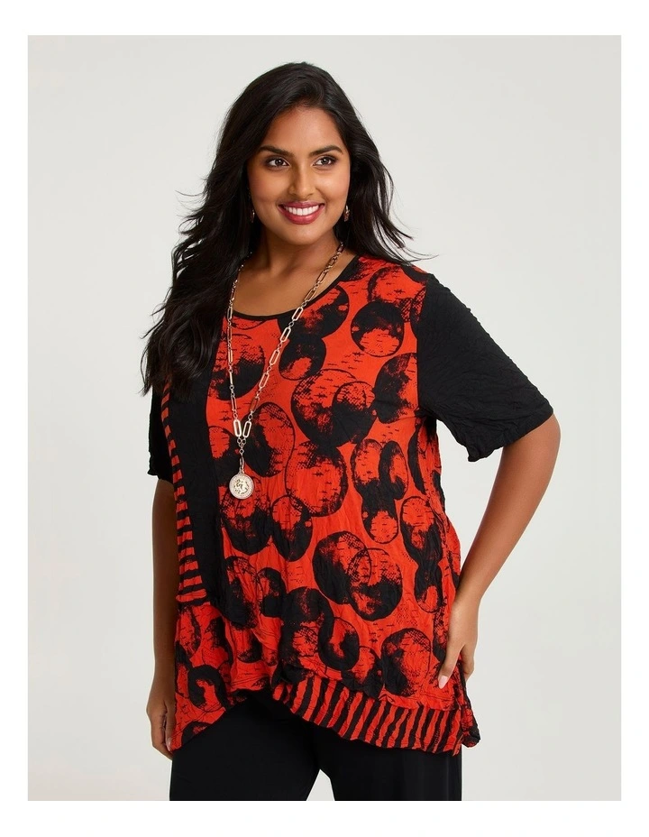 Spliced Luna Top Sunset Orange/black image 1