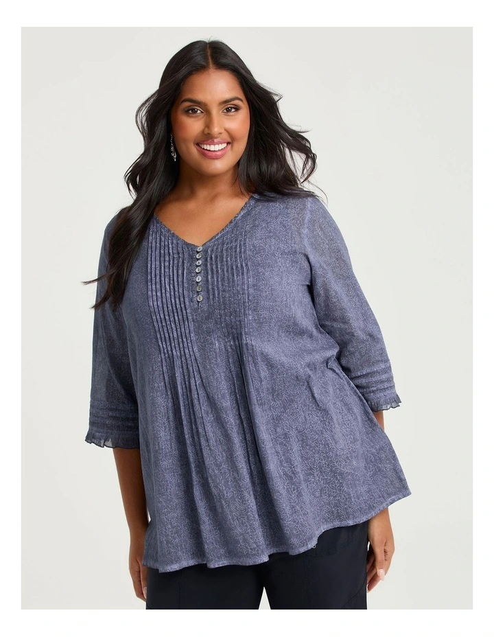 Cotton Paisley Pintuck Top Print image 1