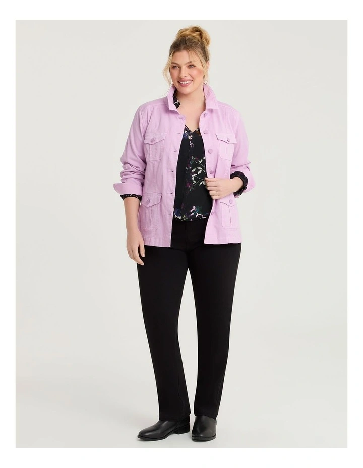 Collared Pintuck Floral Top Print image 4