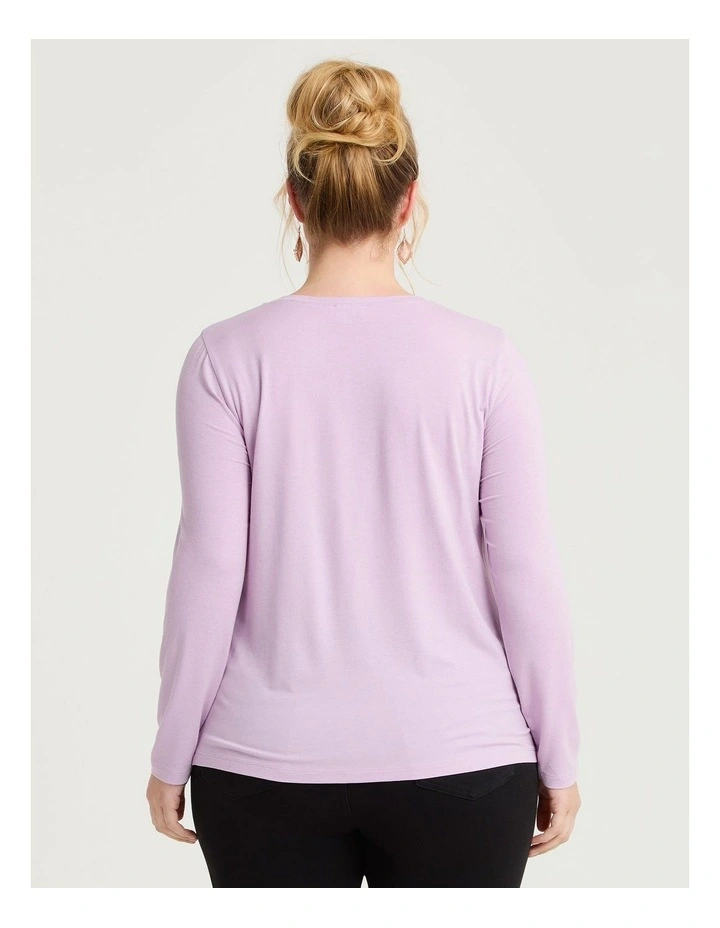 Australian Wool Blend Crew Neck Top Pink Lavender image 2