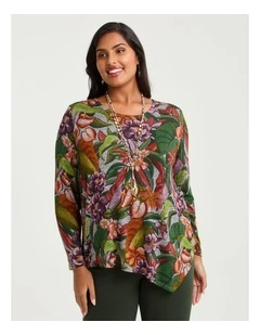 Bamboo Cosy Asymmetrical Top Print