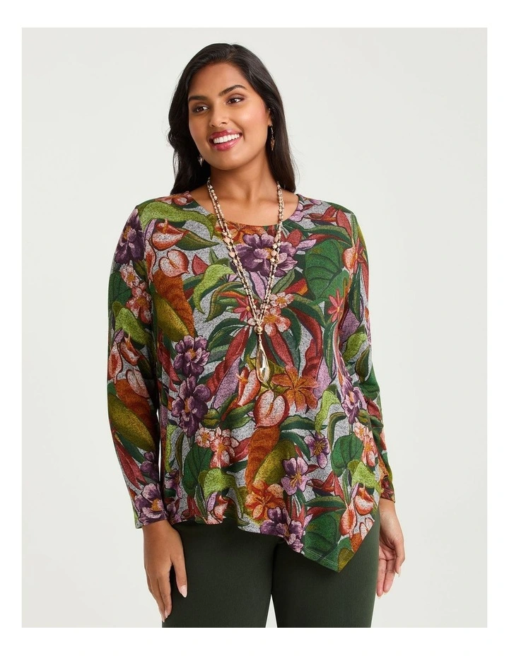 Bamboo Cosy Asymmetrical Top Print image 1