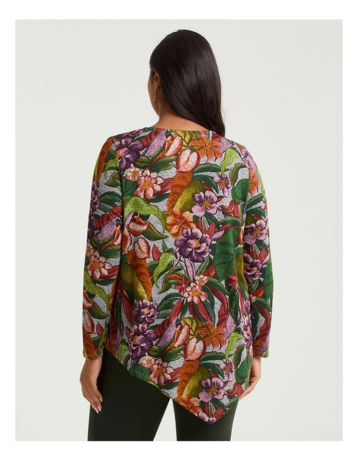 Bamboo Cosy Asymmetrical Top Print image 2
