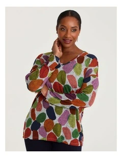 Bamboo Cosy Abstract Shapes Top in Print