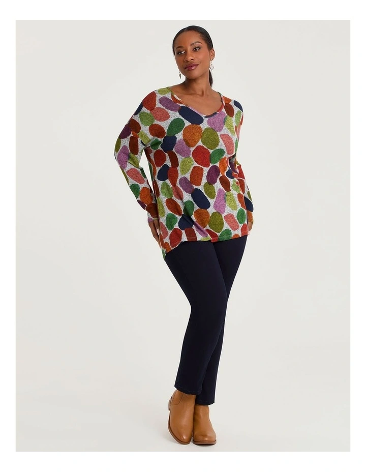 Bamboo Cosy Abstract Shapes Top in Print image 3