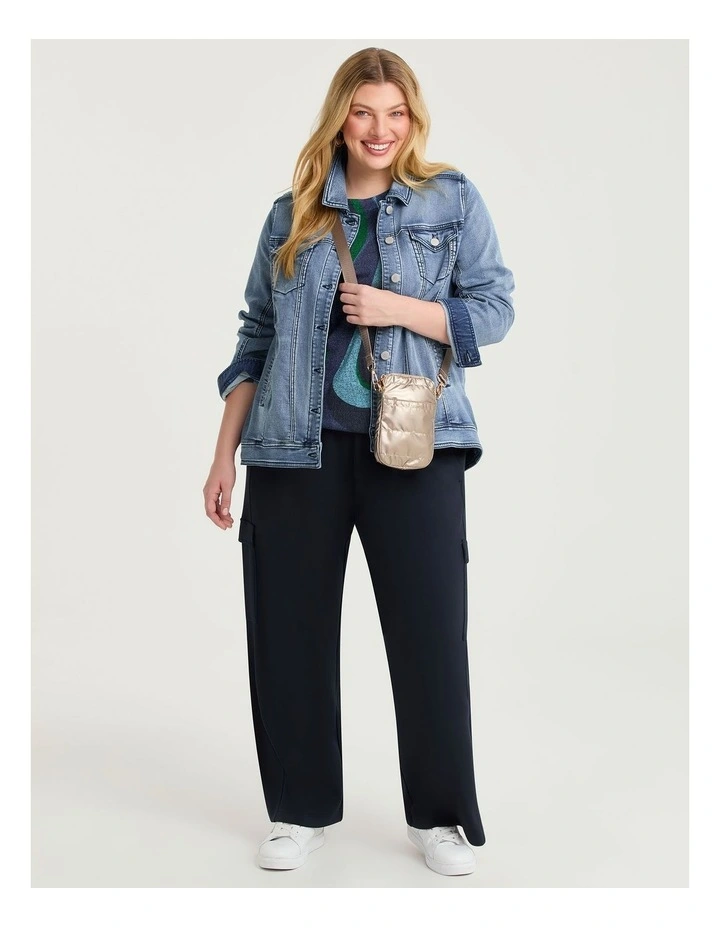 Bamboo Cosy Wavy Boat Neck Top in Print image 4