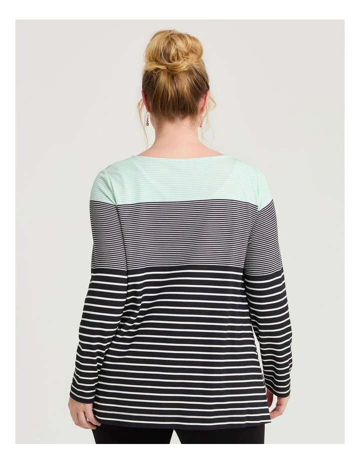 Bamboo Ponte Variegated Stripe Top Stripe image 2