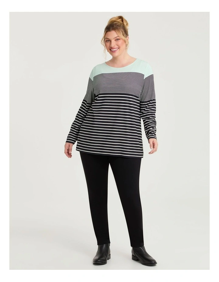 Bamboo Ponte Variegated Stripe Top Stripe image 3