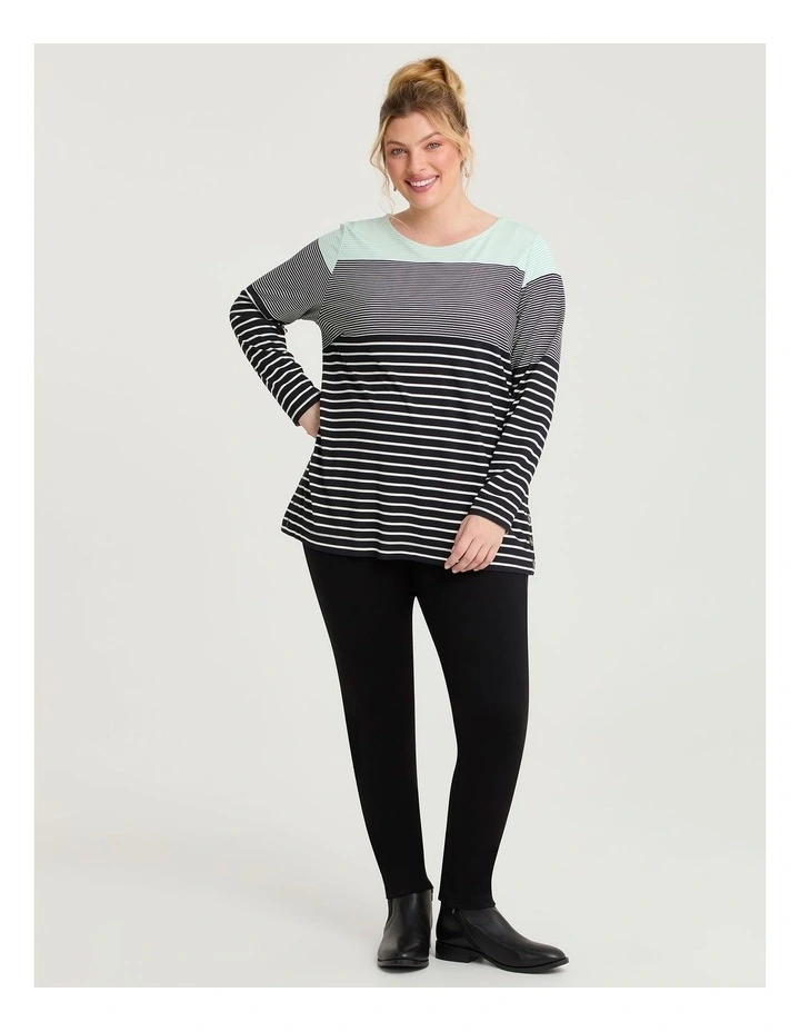 Bamboo Ponte Variegated Stripe Top Stripe image 4