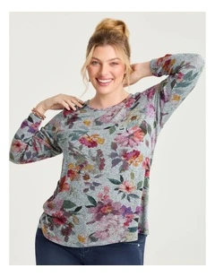 Bamboo Cosy Meadow Floral Top in Print