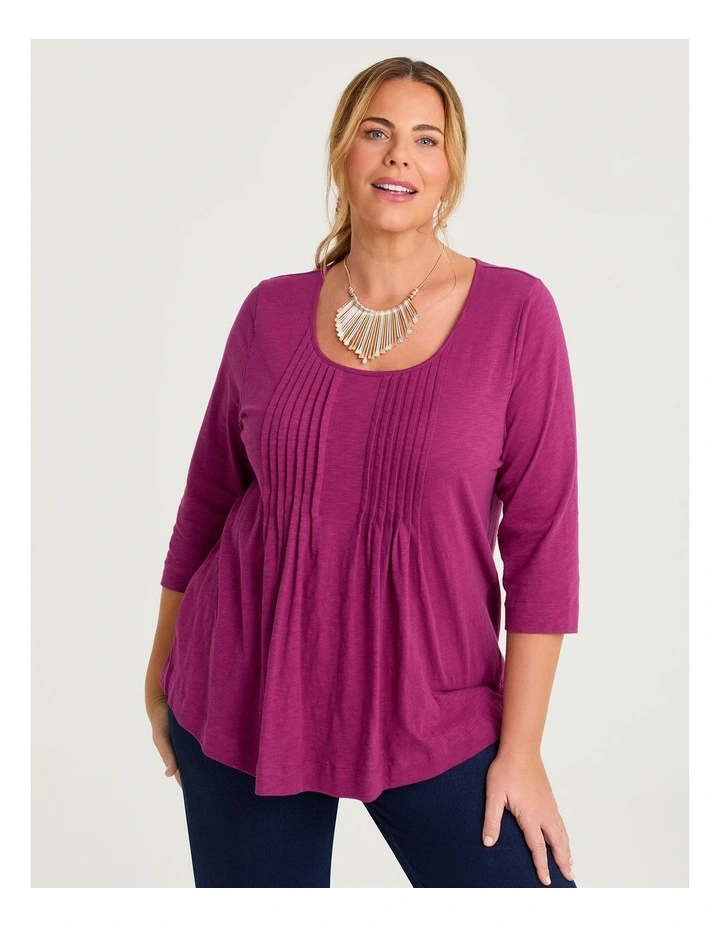 Cotton Pintuck Top Beetroot image 1