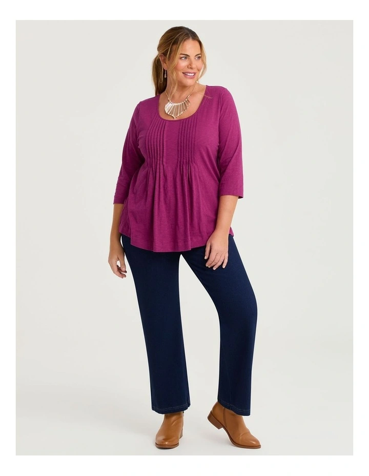 Cotton Pintuck Top Beetroot image 3