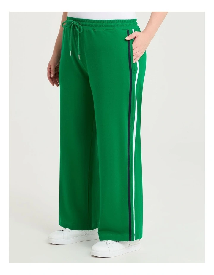 Cotton Side Stripe Trackpant in Mineral Green image 1