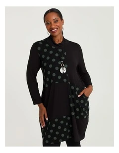 Natural Spot Spliced Tunic Print