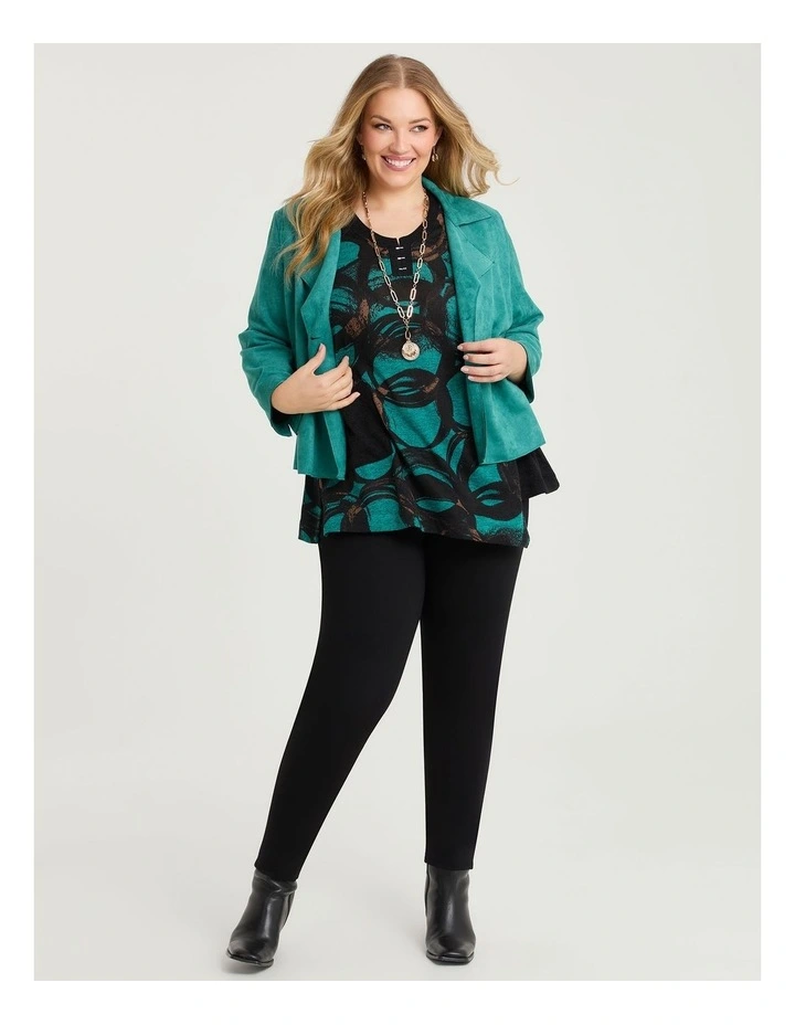 Angled Spliced Snug Tunic Peacock Print image 4