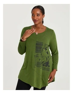 Natural Halo Ponte Tunic Cactus Green