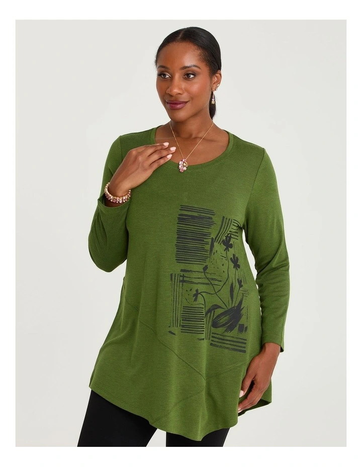 Natural Halo Ponte Tunic Cactus Green image 1