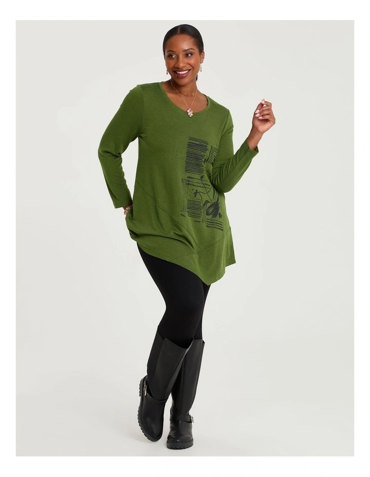 Natural Halo Ponte Tunic Cactus Green image 3