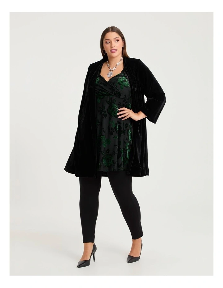 Empire Velvet Cocktail Tunic Black/green image 5
