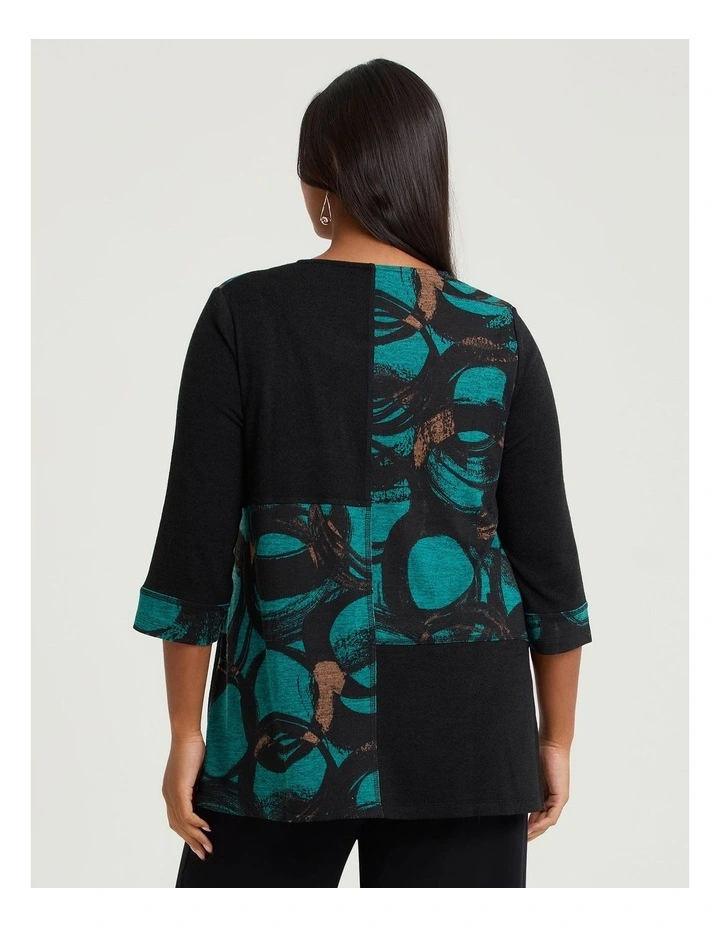 Swirl Spliced Snug Tunic Peacock/black image 2