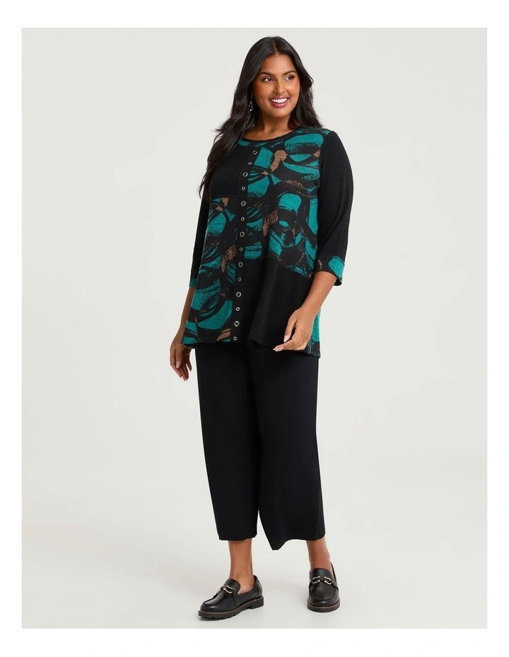 Swirl Spliced Snug Tunic Peacock/black image 3