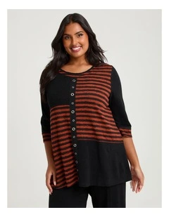 Swirl Spliced Snug Tunic Sunset Orange/Black