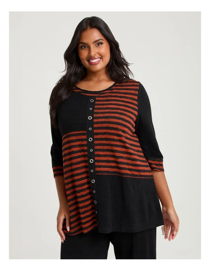 Swirl Spliced Snug Tunic Sunset Orange/Black image 1