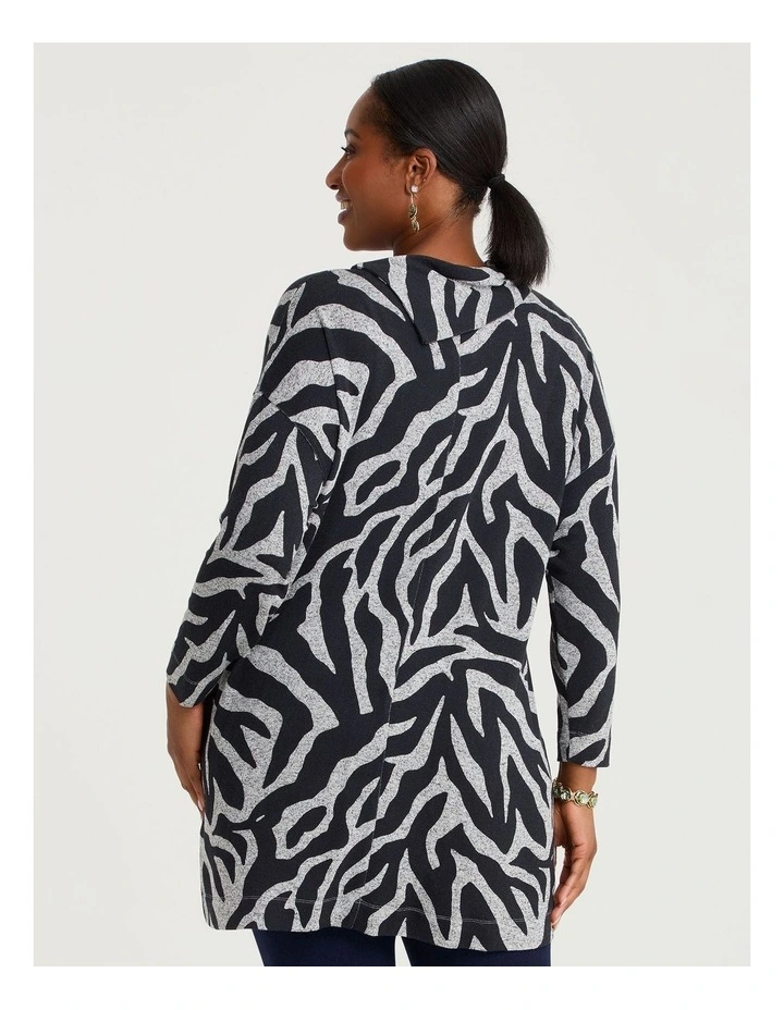 Bamboo Cosy Drape Neck Tunic in Print image 2