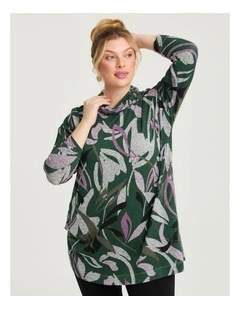 Bamboo Cosy Leafy Print Tunic in Print