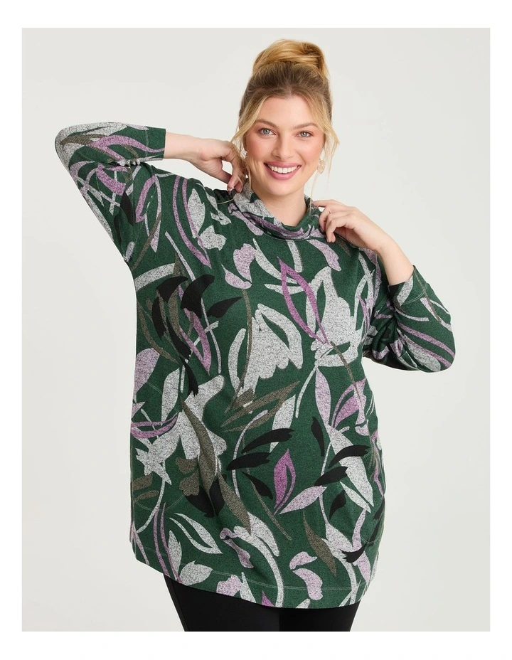 Bamboo Cosy Leafy Print Tunic in Print image 3