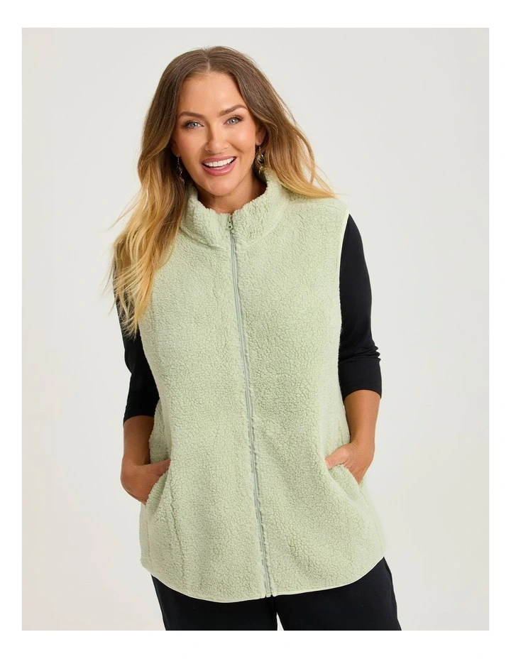 Teddy Vest in Pistachio image 1