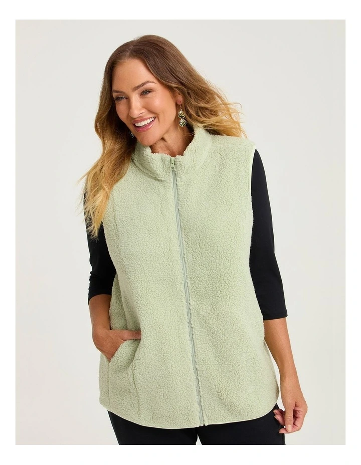 Teddy Vest in Pistachio image 3