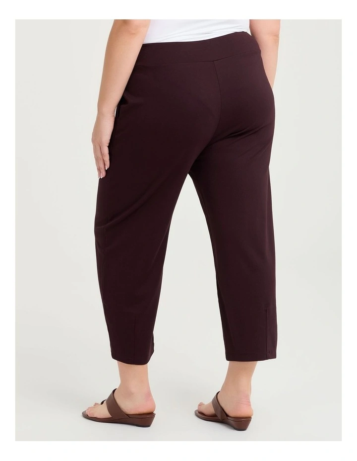 Petite Lantern Bamboo Ponte Pant in Burgundy image 2