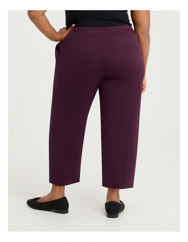 Petite Lantern Bamboo Ponte Pant in Burgundy image 2